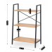 Стелаж для дому та офісу MEBEL ELITE DROM 97х64х31см МДФ дуб золотий металевий чорний каркас Етажерка 