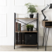 Стелаж для дому та офісу MEBEL ELITE DROM 97х64х31см МДФ горіх металевий чорний каркас Етажерка 