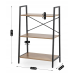 Стелаж для дому та офісу MEBEL ELITE DROM 97х64х31см МДФ горіх металевий чорний каркас Етажерка 