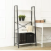 Стелаж для дому та офісу MEBEL ELITE DROM 131х64х34см МДФ білий металевий чорний каркас Етажерка на 4 полиці