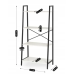 Стелаж для дому та офісу MEBEL ELITE DROM 131х64х34см МДФ білий металевий чорний каркас Етажерка на 4 полиці