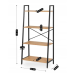 Стелаж для дому та офісу MEBEL ELITE DROM 131х64х34см МДФ дуб золотий металевий чорний каркас Етажерка на 4 полиці
