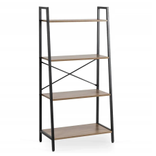 Стелаж для дому та офісу MEBEL ELITE DROM 131х64х34см МДФ горіх металевий чорний каркас Етажерка на 4 полиці Стелаж для дому та офісу MEBEL ELITE DROM 131х64х34см МДФ горіх металевий чорний каркас Етажерка на 4 полиці