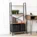 Стелаж для дому та офісу MEBEL ELITE DROM 131х64х34см МДФ горіх металевий чорний каркас Етажерка на 4 полиці