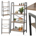Стелаж для дому та офісу MEBEL ELITE DROM 131х64х34см МДФ горіх металевий чорний каркас Етажерка на 4 полиці