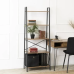 Стелаж для дому та офісу MEBEL ELITE DROM 164х64х34см МДФ горіх металевий чорний каркас Етажерка на 5 полиць