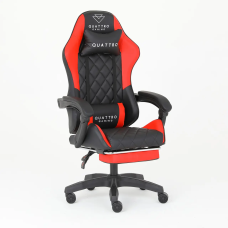 Комп‘ютерне крісло для геймерів та роботи Gaming Quattro Чорно-червоне із підставкою для ніг Комп‘ютерне крісло для геймерів та роботи Gaming Quattro Чорно-червоне із підставкою для ніг