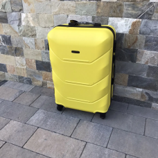 Валіза дорожня на колесах середня 61л Wings Жовтий з ABS Plus пластик кодовий замок TSA та телескопічна ручка Валіза дорожня на колесах середня 61л Wings Жовтий з ABS Plus пластик кодовий замок TSA та телескопічна ручка