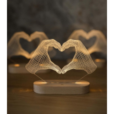 Нічник з сенсорною кнопкою Серце 3D Hand Heart Нічник з сенсорною кнопкою Серце 3D Hand Heart