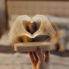 Нічник 3D Серце акумуляторний 4000mAh Hand Heart з сенсорною кнопкою Нічник 3D Серце акумуляторний 4000mAh Hand Heart з сенсорною кнопкою