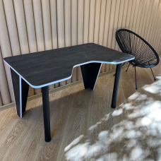 Стіл комп'ютерний геймерський ігровий DROM Superellipse Black+White