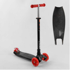 Дитячий самокат з колесами що світяться Best Scooter Maxi 1524 Чорний з червоним Дитячий самокат з колесами що світяться Best Scooter Maxi 1524 Чорний з червоним