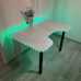 Стіл комп'ютерний геймерський ігровий DROM Lite White  + LED RGB підсвічування з пультом