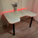 Стіл комп'ютерний геймерський ігровий DROM Lite White  + LED RGB підсвічування з пультом
