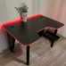 Стіл комп'ютерний з LED RGB підсвічуванням геймерський ігровий DROM Lite Black + підставка під ПК Стіл комп'ютерний з LED RGB підсвічуванням геймерський ігровий DROM Lite Black + підставка під ПК