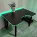 Стіл комп'ютерний з LED RGB підсвічуванням геймерський ігровий DROM Lite Black + підставка під ПК
