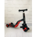 Дитячий самокат беговел велосипед трансформер 3в1 Best Scooter 28828 Підсвічування і музика чорно-червоний Дитячий самокат беговел велосипед трансформер 3в1 Best Scooter 28828 Підсвічування і музика чорно-червоний